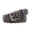 Stretch Woven Belt – Elastic Casual Belt with Leather Trim (B)