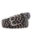 Stretch Woven Belt – Elastic Casual Belt with Leather Trim (B)