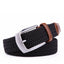 Stretch Woven Belt – Elastic Casual Belt with Leather Trim