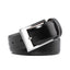 Men's Classic Leather Dress Belt – Brushed Nickel Pin Buckle Business Casual Belt