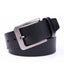 Men's Leather Belt – Stitchless Casual Belt with Brushed Gray Buckle