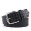 Men's Leather Belt – Textured Casual Belt with Antique Buckle