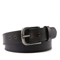 Vintage Full Grain Leather Belt for Men – Distressed Casual Jean Belt with Antique Buckle