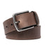 Coiled tobacco belt showing the buckle, fixed loop, and stitched strap edges