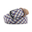 Multicolor Woven Elastic Suede Trim Single Prong Buckle Men's Belt - Purple