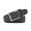 Woven Elastic Leather Trim Single Prong Buckle Men's Belt