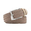 Woven Elastic Leather Trim Single Prong Buckle Men's Belt LA2016 - Brown