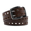 Mens Classic Genuine Leather Belt Jeans Solid Belts for Men 1.5inch Width La2099-Cognac
