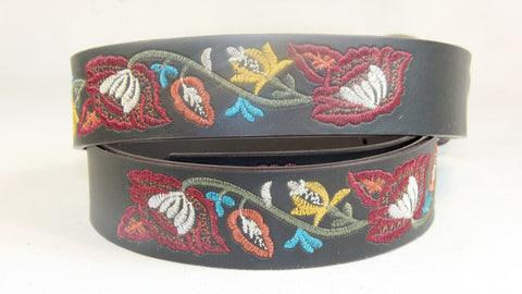 Women's Casual Embroidered Leather Belt Wholesale LA2042 1 dozen Per PACK