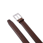 Classic Double-Stitch Single Prong Reversible Business Leather Belt for Men