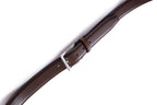 Classic Double-Stitch Single Prong Reversible Business Leather Belt for Men