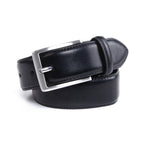 Classic Double-Stitch Double Leather Loops Single Prong Genuine Leather Men's Belt