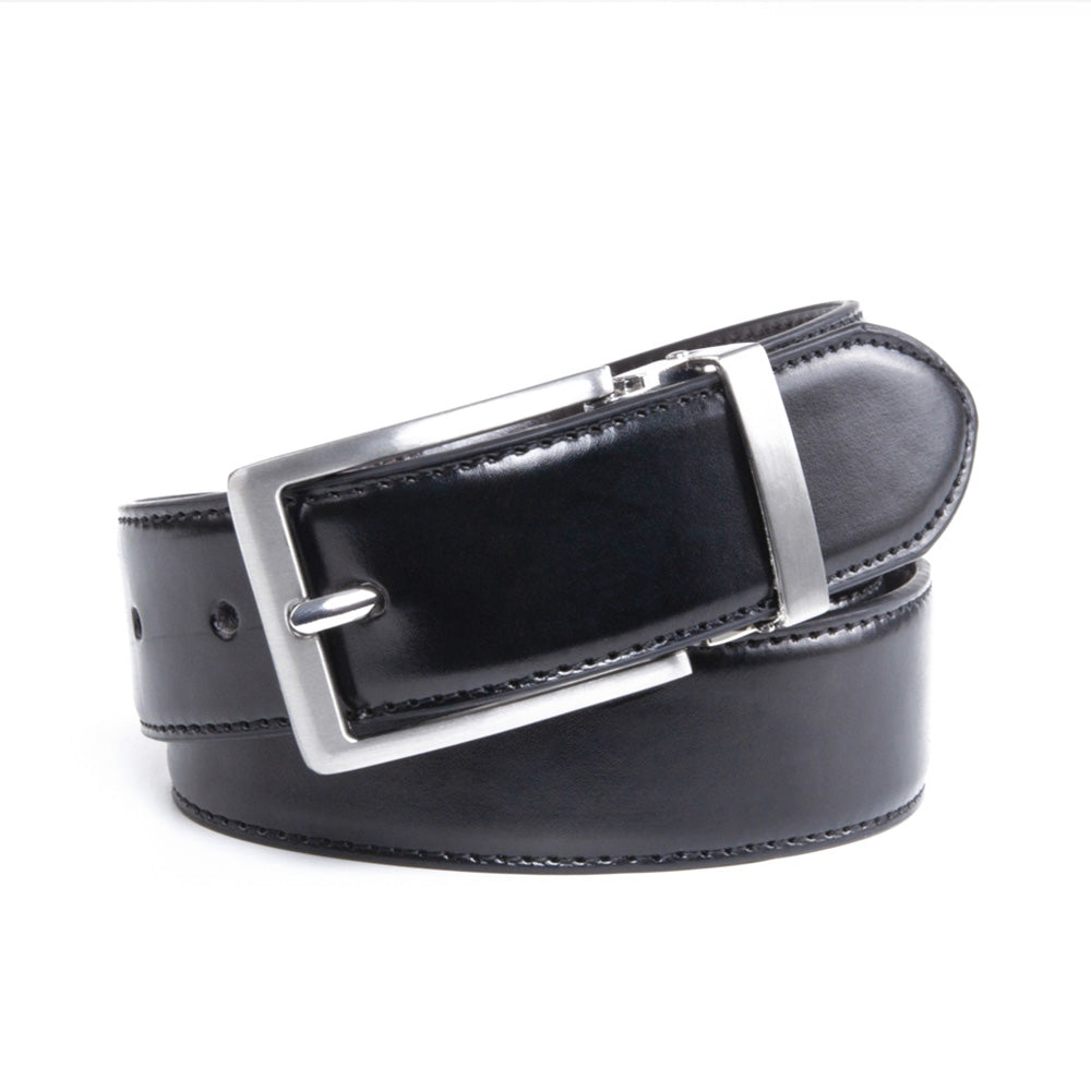 Reversible Color-Changing Rotating Pin Buckle Glossy PU Men's Belt Main image