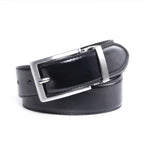 Reversible Color-Changing Rotating Pin Buckle Glossy PU Men's Belt