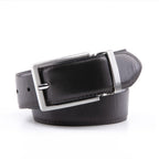 Reversible Color-Changing Rotating Pin Buckle Glossy PU Men's Belt