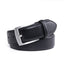 Men's Classic Leather Belt – Brushed Nickel Pin Buckle Business Casual Belt