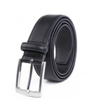 Classic Pebbled Grain Double Leather Loops Single Prong Synthetic Leather Men's Belt