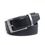 Reversible Color-Changing Rotating Pin Buckle Pebbled Grain PU Men's Belt