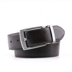Reversible Color-Changing Rotating Pin Buckle Pebbled Grain PU Men's Belt