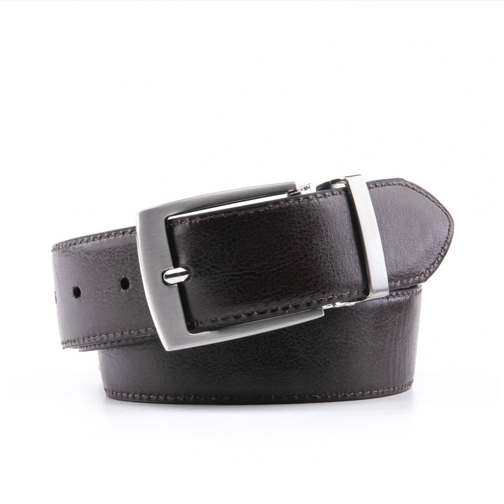 Reversible Color-Changing Rotating Pin Buckle Pebbled Grain PU Men's Belt