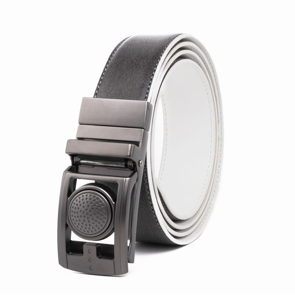 Round Dot No-Tooth Automatic Buckle Reversible Men's Belt