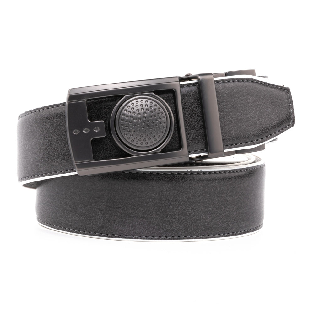 Round Dot No-Tooth Automatic Buckle Reversible Men's Belt