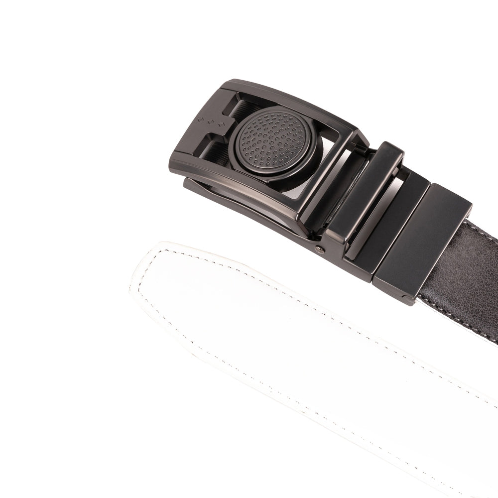 Round Dot No-Tooth Automatic Buckle Reversible Men's Belt