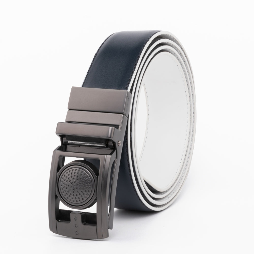 Round Dot No-Tooth Automatic Buckle Reversible Men's Belt