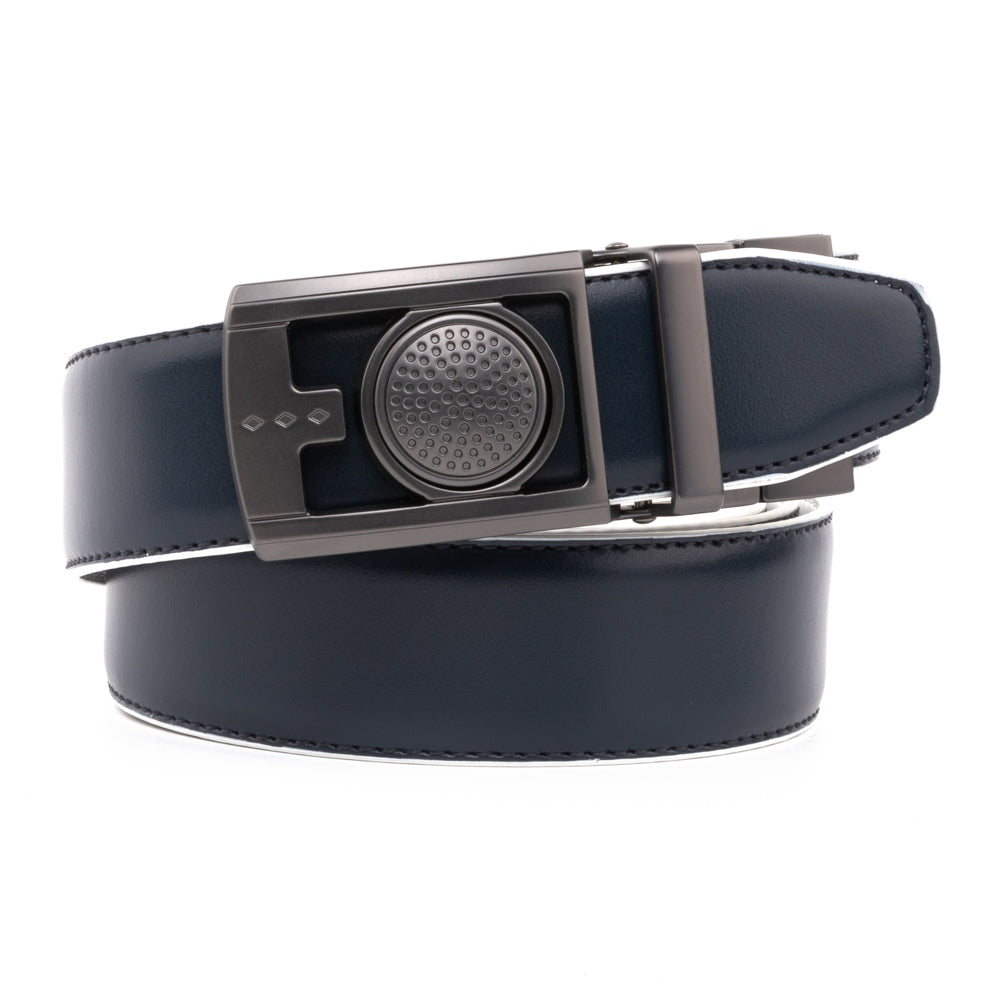 Round Dot No-Tooth Automatic Buckle Reversible Men's Belt
