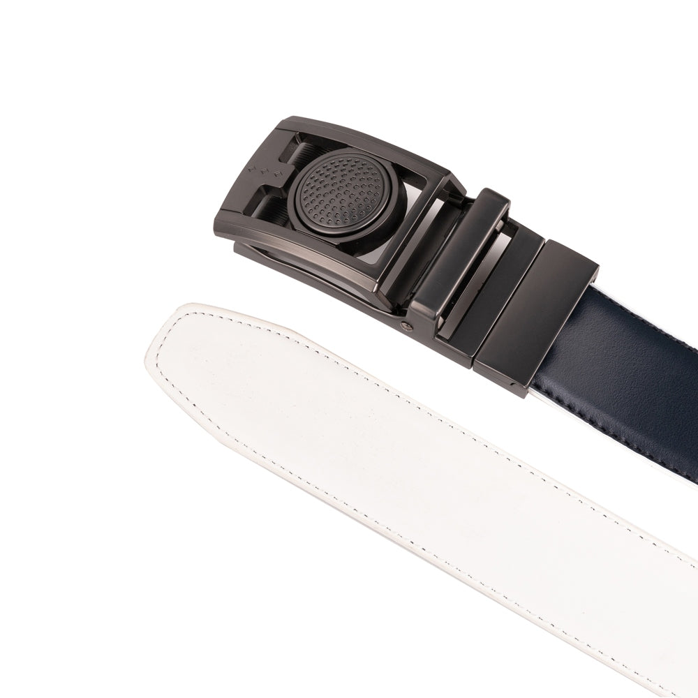 Round Dot No-Tooth Automatic Buckle Reversible Men's Belt