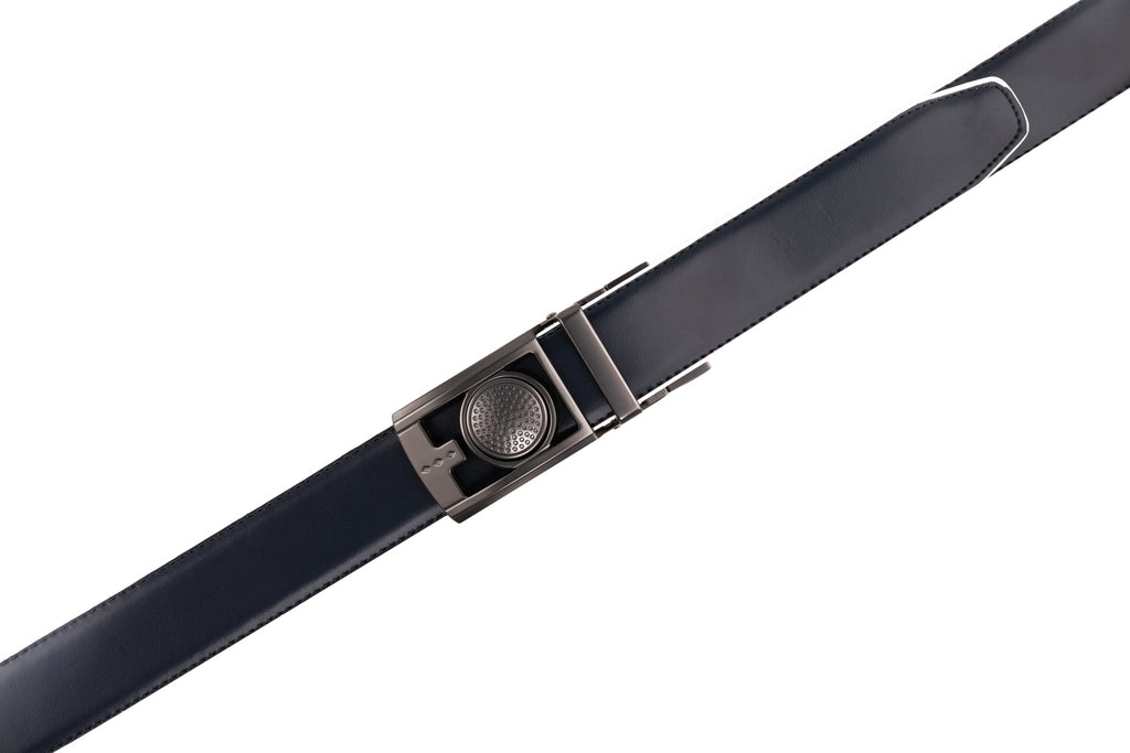 Round Dot No-Tooth Automatic Buckle Reversible Men's Belt