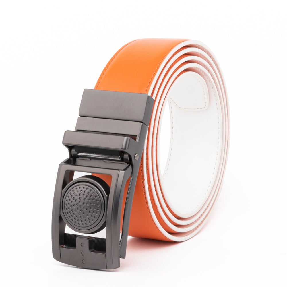 Round Dot No-Tooth Automatic Buckle Reversible Men's Belt