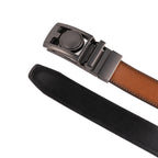Round Dot No-Tooth Automatic Buckle Reversible Men's Belt