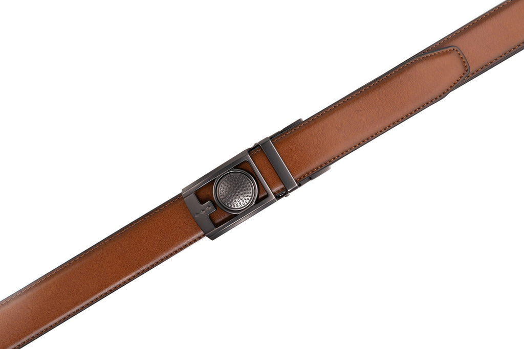 Round Dot No-Tooth Automatic Buckle Reversible Men's Belt