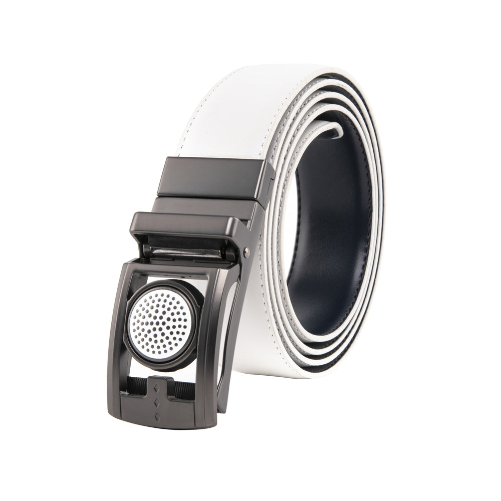 Round Dot No-Tooth Automatic Buckle Reversible Men's Belt