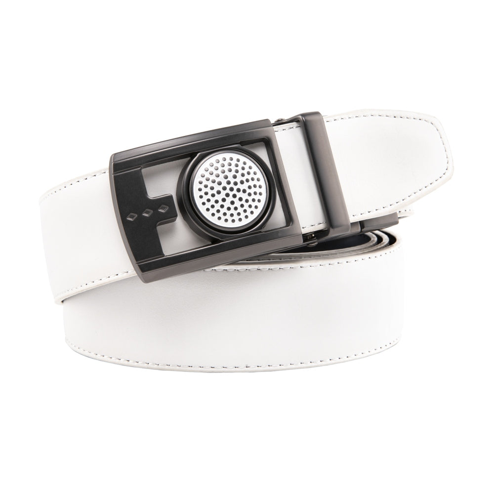 Round Dot No-Tooth Automatic Buckle Reversible Men's Belt