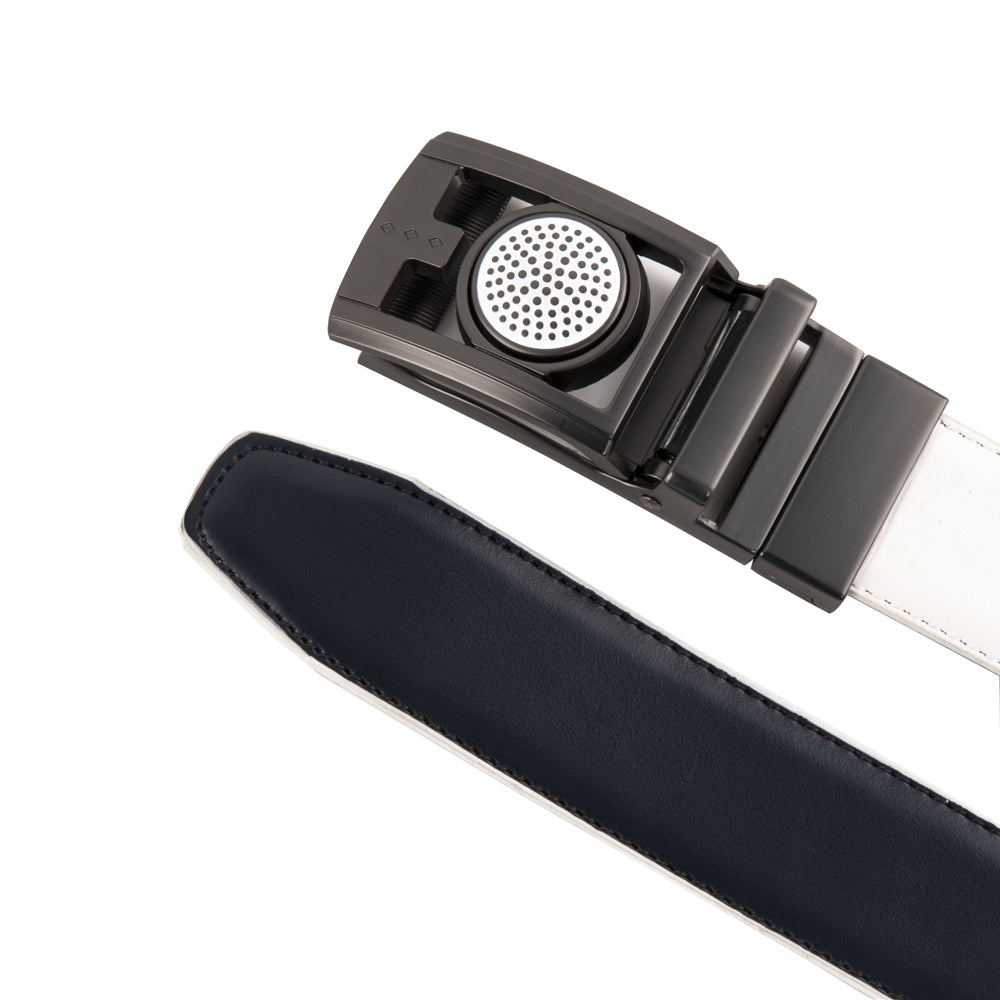 Round Dot No-Tooth Automatic Buckle Reversible Men's Belt