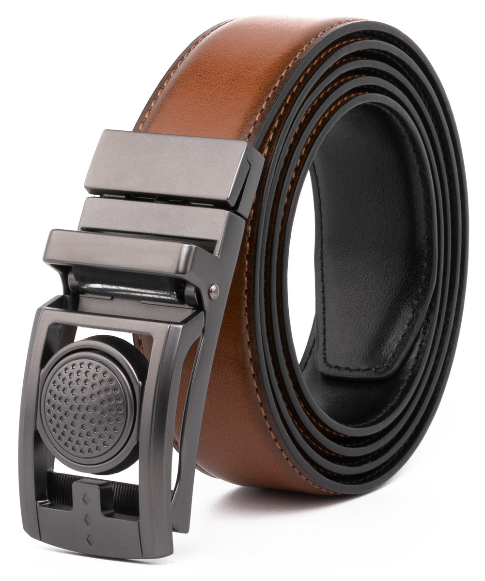 Fabio Valenti Golf Leather Belt,Mens Reversible Belt No Holes Ratchet Belt with Gift Box 46" GB-01