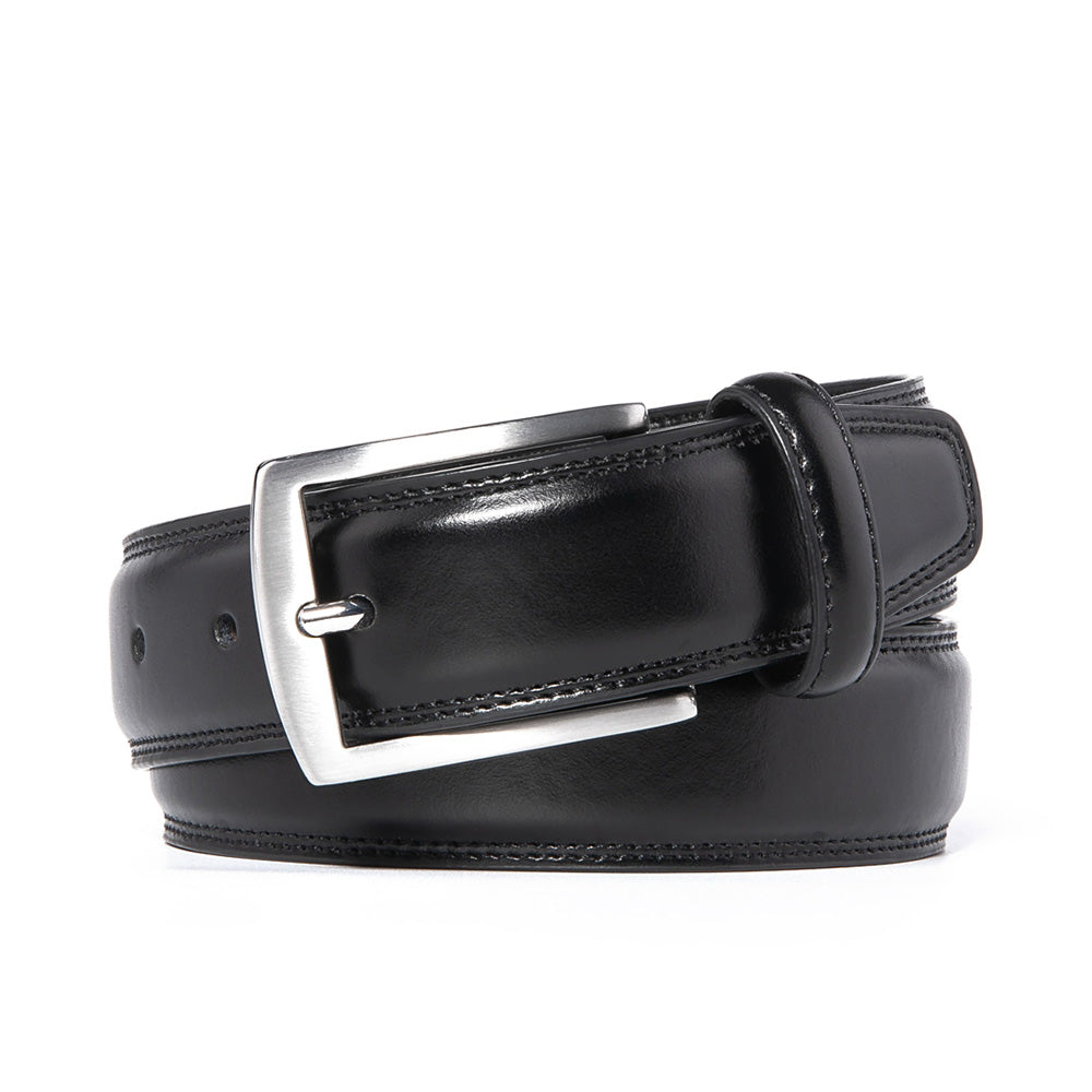 Men's Classic Leather Pin Buckle Belt – Business Casual Everyday Belt - Black Main image