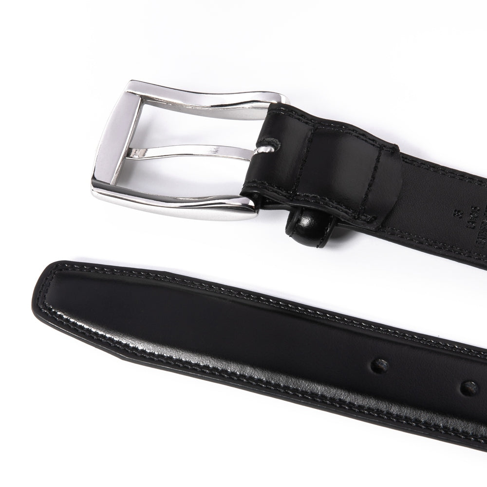 Genuine Leather Dress Belts For Men - Mens Belt For Suits, Jeans, Uniform With Single Prong Buckle