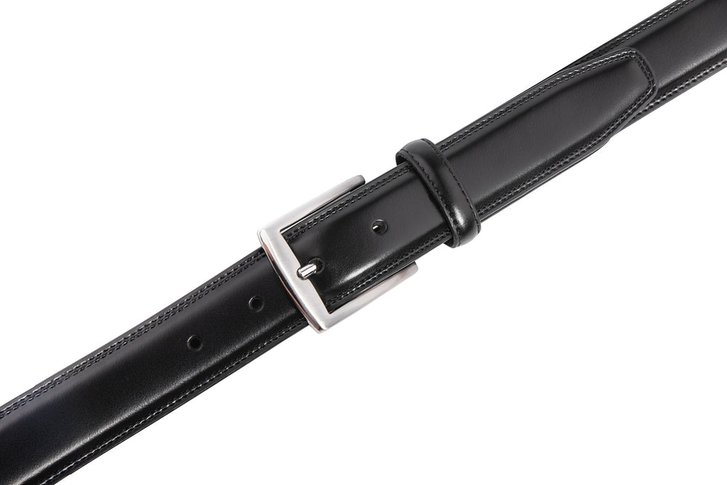 Genuine Leather Dress Belts For Men - Mens Belt For Suits, Jeans, Uniform With Single Prong Buckle