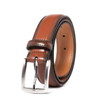 Genuine Leather Dress Belts For Men - Mens Belt For Suits, Jeans, Uniform With Single Prong Buckle