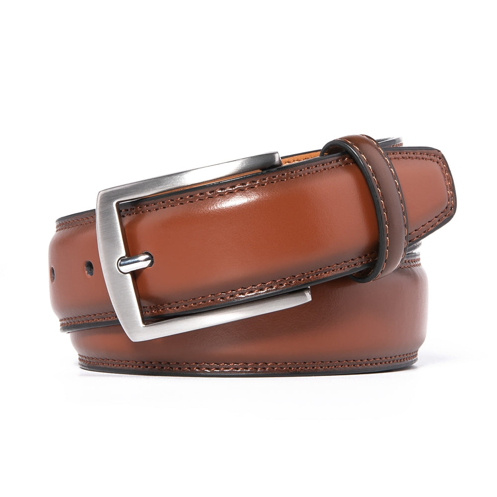Genuine Leather Dress Belts For Men - Mens Belt For Suits, Jeans, Uniform With Single Prong Buckle