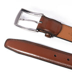 Genuine Leather Dress Belts For Men - Mens Belt For Suits, Jeans, Uniform With Single Prong Buckle