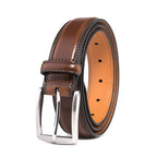Genuine Leather Dress Belts For Men - Mens Belt For Suits, Jeans, Uniform With Single Prong Buckle