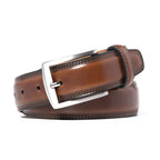 Genuine Leather Dress Belts For Men - Mens Belt For Suits, Jeans, Uniform With Single Prong Buckle