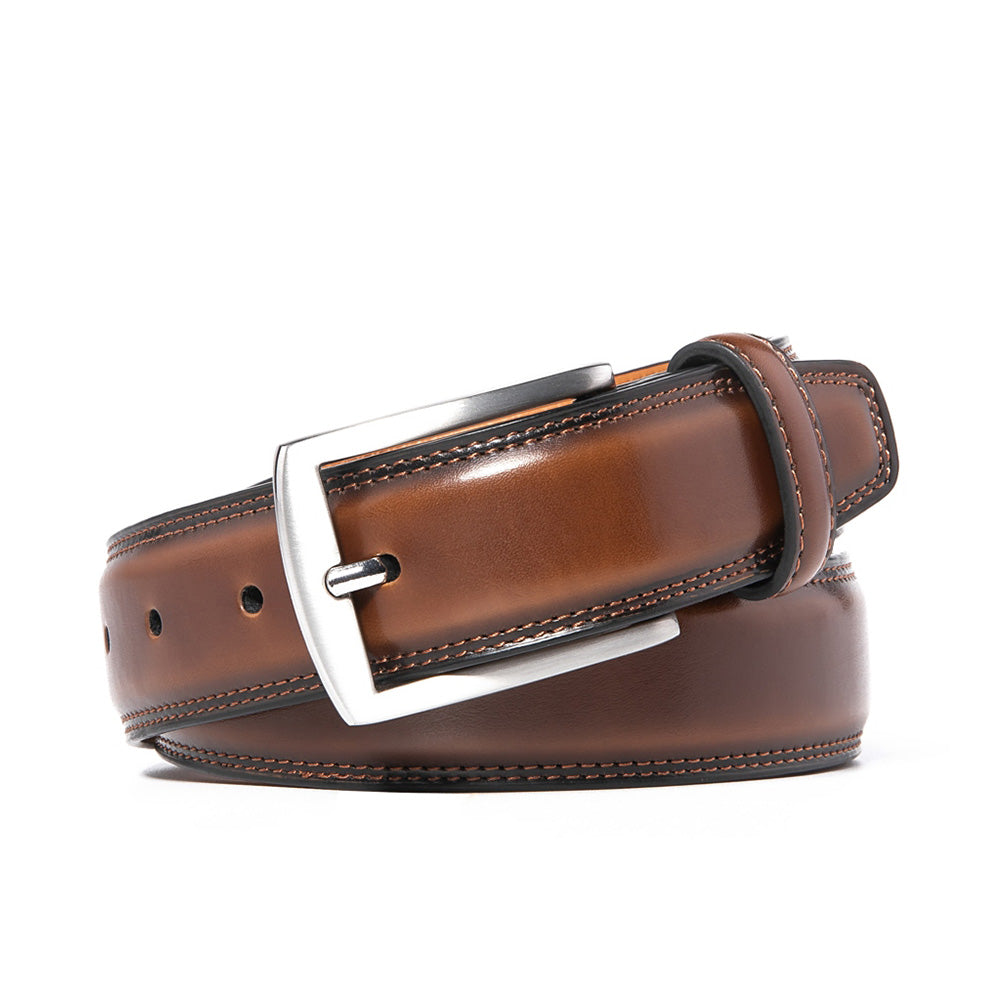 Men's Classic Leather Pin Buckle Belt – Business Casual Everyday Belt-Burnt Umber Main image