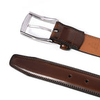 Genuine Leather Dress Belts For Men - Mens Belt For Suits, Jeans, Uniform With Single Prong Buckle
