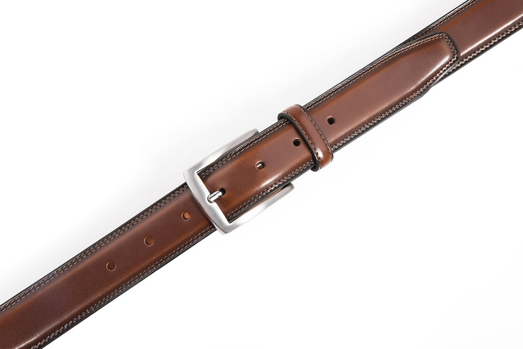 Genuine Leather Dress Belts For Men - Mens Belt For Suits, Jeans, Uniform With Single Prong Buckle