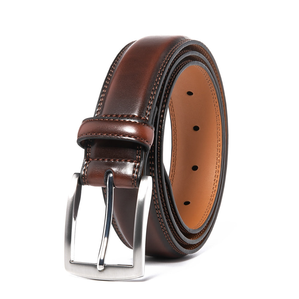 Genuine Leather Dress Belts For Men - Mens Belt For Suits, Jeans, Uniform With Single Prong Buckle Secondary image